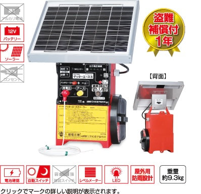 ゲッターエース3ソーラー 型式：ACE12-3S 注文No.112 末松電子製作所 電気さく本