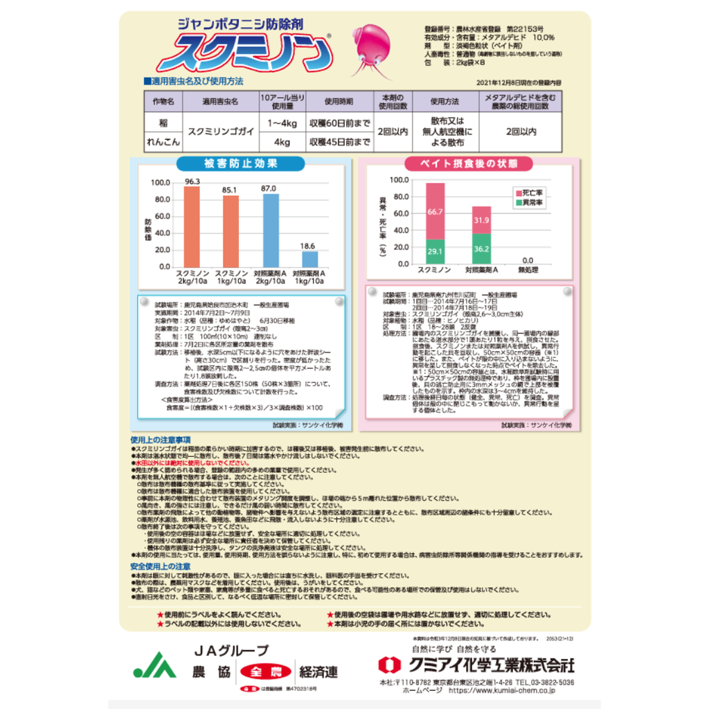 スクミノン 2kg ジャンボタニシ防除剤 殺虫剤
