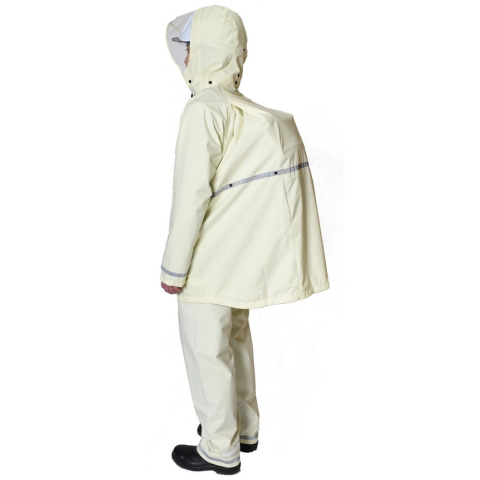 コヤナギ　ストレッチレインスーツ　SS-77　ベージュのみ　リュック対応　ヘルメット対応　通学・通勤用カッパ　合羽