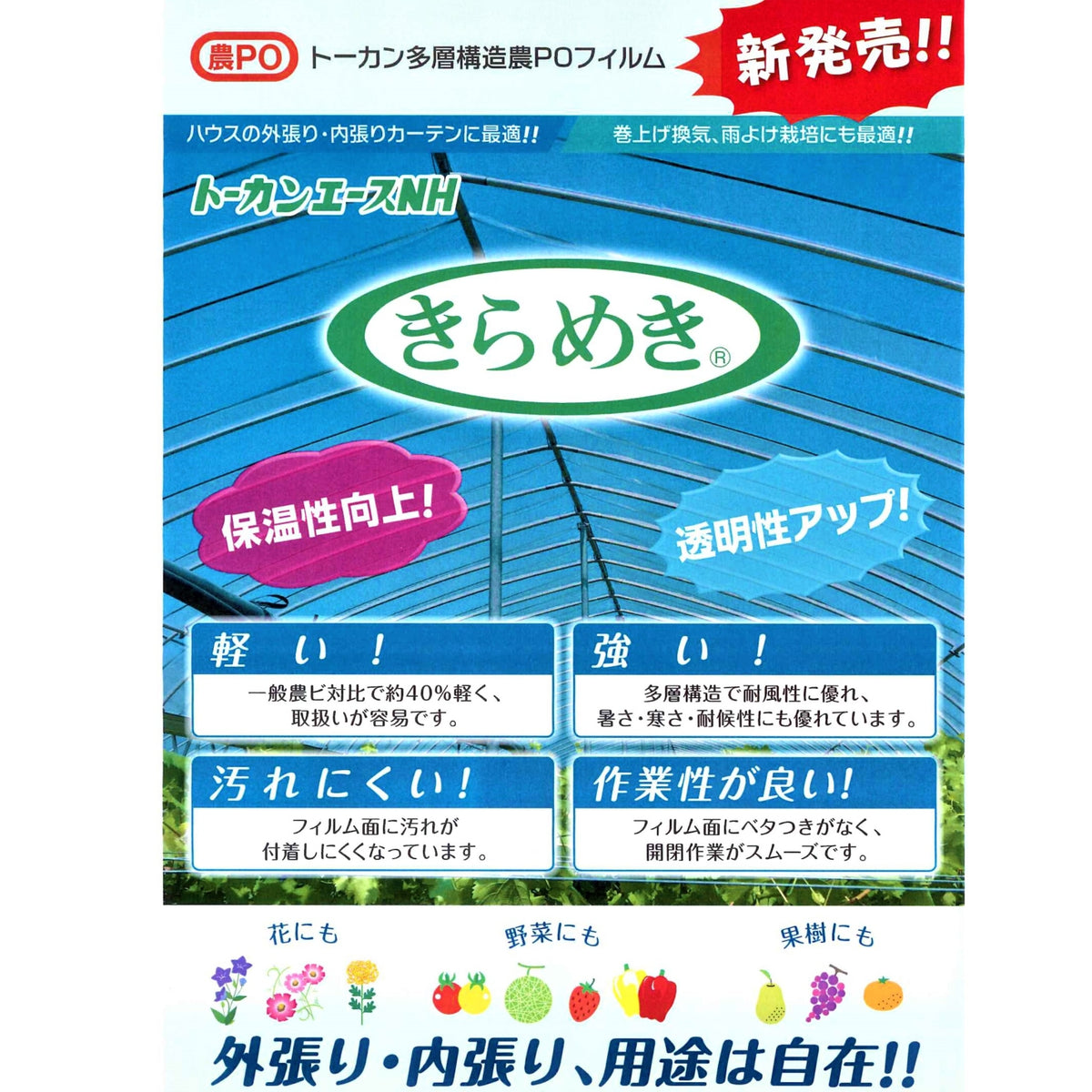 トーカンエースNHきらめき（トーカンエースNHブルー）カット品　0.05mm厚　※加工品※